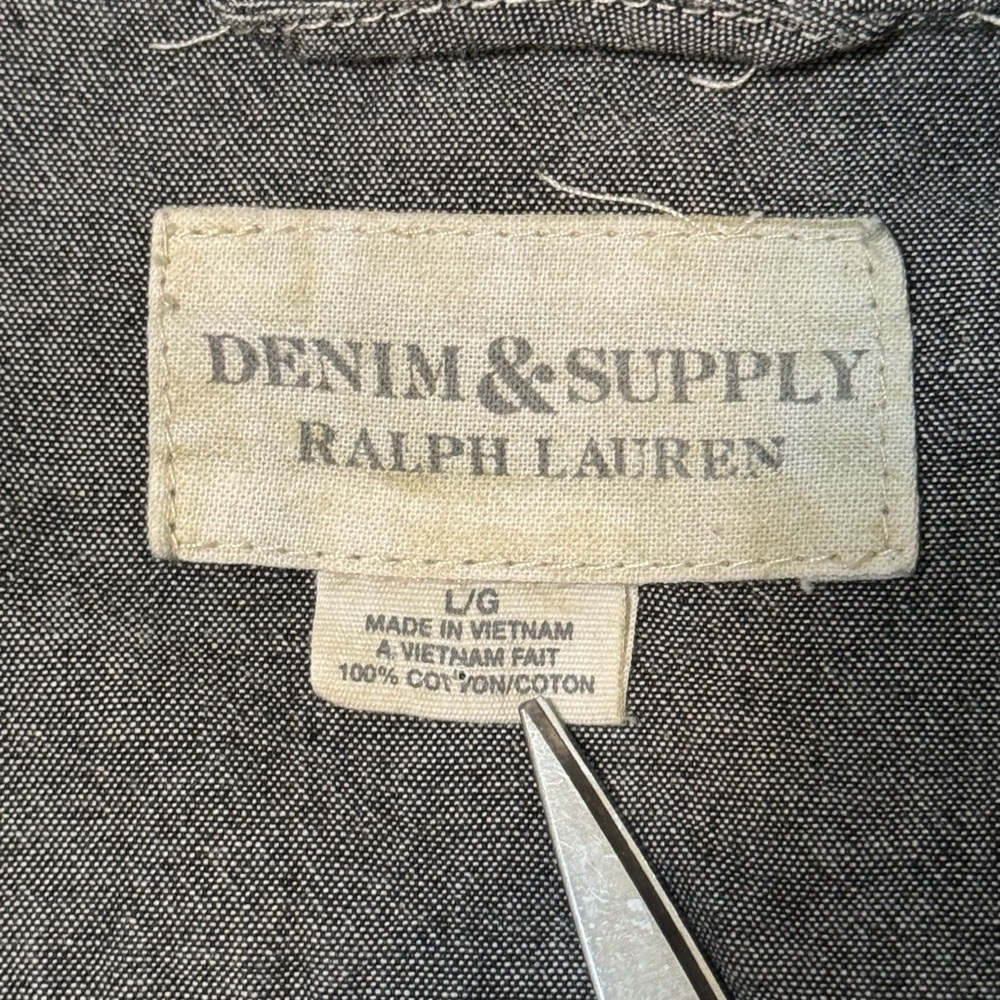 Denim & Supply Ralph Lauren Charcoal Button-Down Shirt size Large - Picture 8 of 12